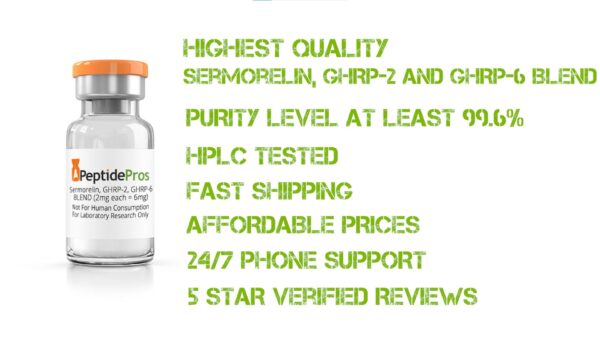 Sermorelin, GHRP-2 and GHRP-6 BLEND (2mg each = 6mg)