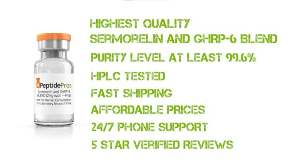 Sermorelin and GHRP-6 BLEND (2mg each = 4mg total)